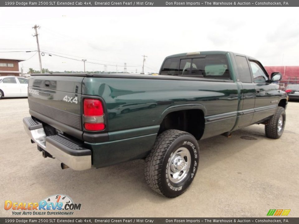 1999 Dodge Ram 2500 SLT Extended Cab 4x4 Emerald Green Pearl / Mist Gray Photo #8