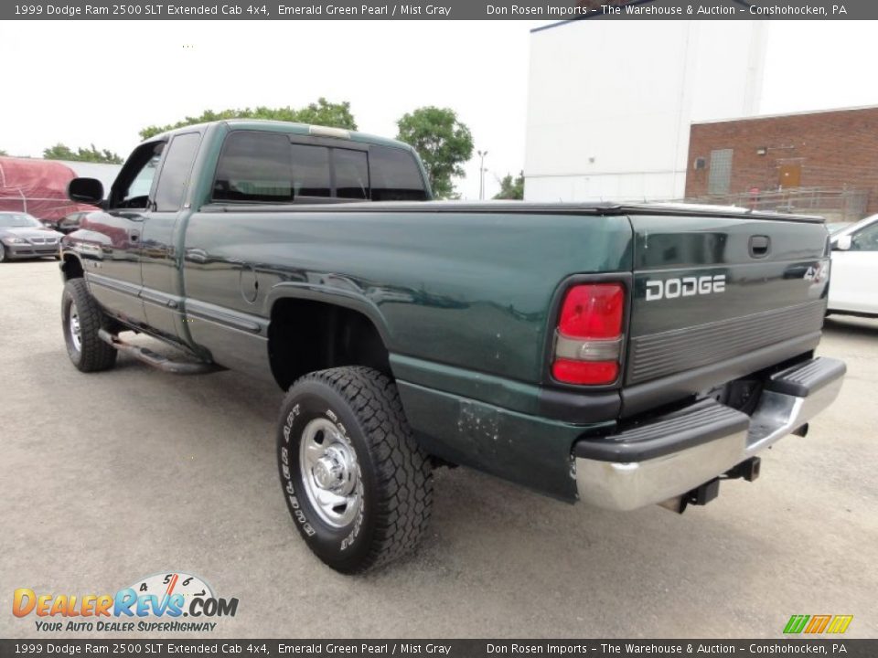 1999 Dodge Ram 2500 SLT Extended Cab 4x4 Emerald Green Pearl / Mist Gray Photo #10