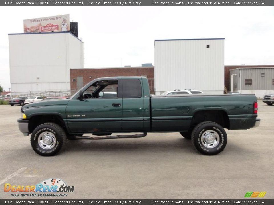 1999 Dodge Ram 2500 SLT Extended Cab 4x4 Emerald Green Pearl / Mist Gray Photo #11