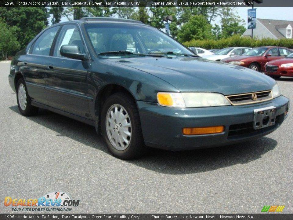 1996 Honda Accord EX Sedan Dark Eucalyptus Green Pearl Metallic / Gray Photo #1