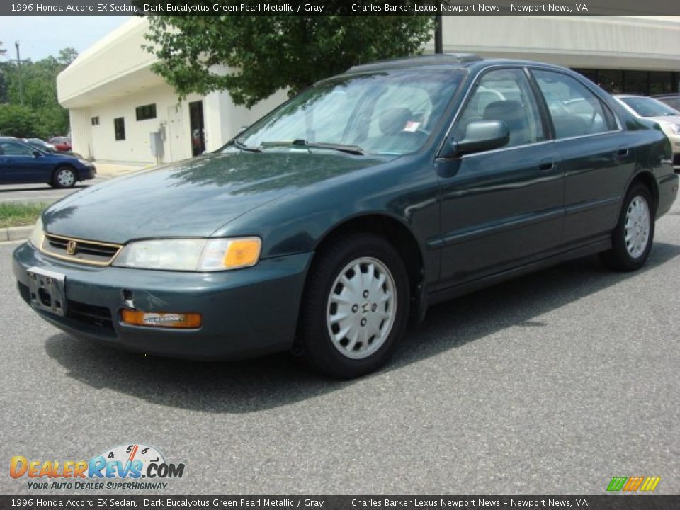 1996 Honda Accord EX Sedan Dark Eucalyptus Green Pearl Metallic / Gray Photo #7