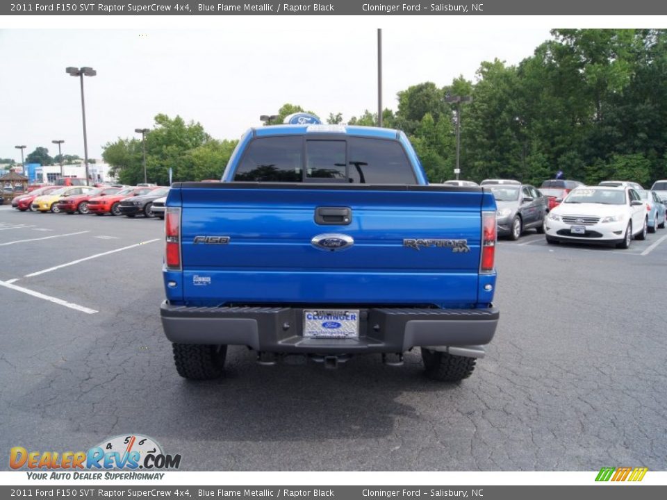2011 Ford F150 SVT Raptor SuperCrew 4x4 Blue Flame Metallic / Raptor Black Photo #4