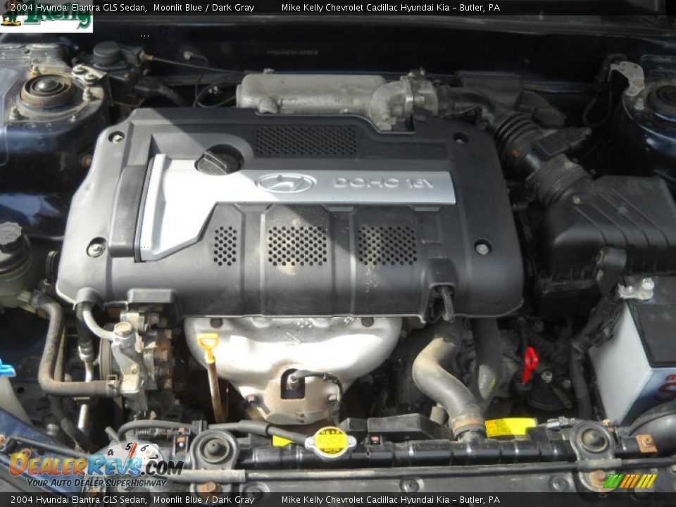 2004 Hyundai Elantra GLS Sedan Moonlit Blue / Dark Gray Photo #15