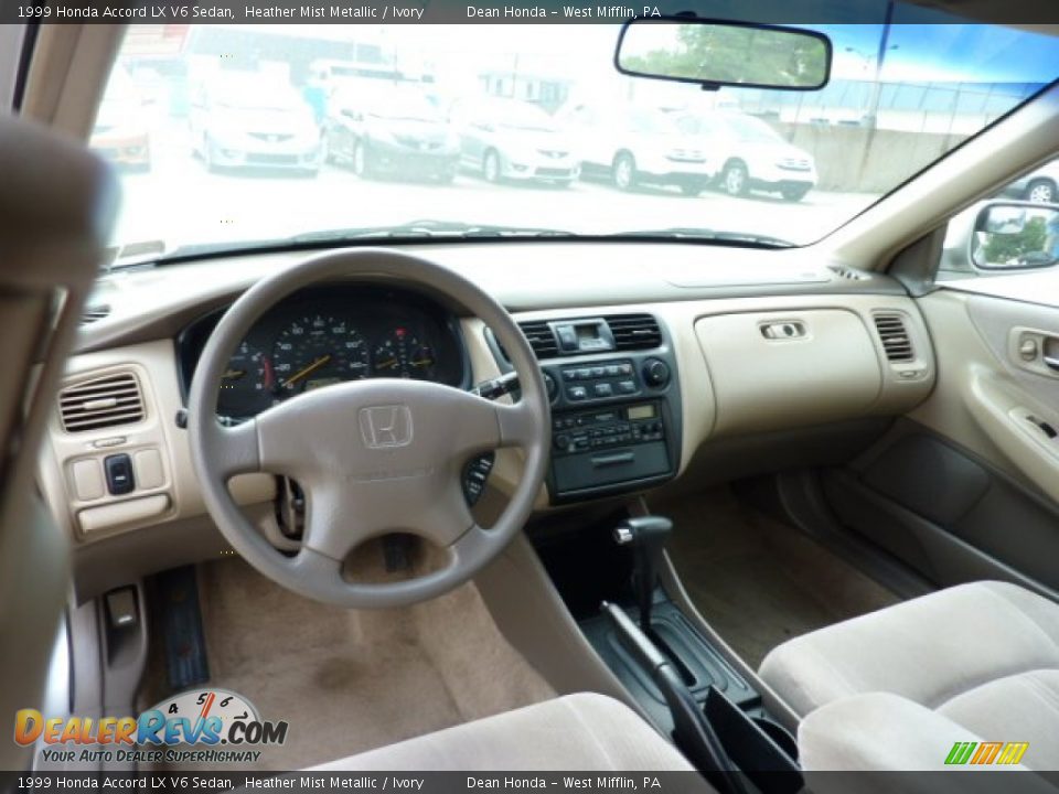 Ivory Interior - 1999 Honda Accord LX V6 Sedan Photo #10