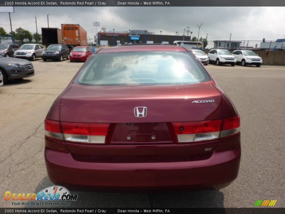 2003 Honda Accord EX Sedan Redondo Red Pearl / Gray Photo #4