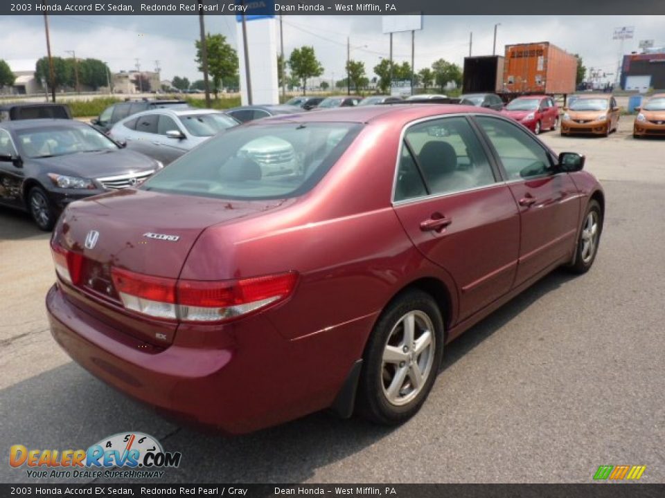 2003 Honda Accord EX Sedan Redondo Red Pearl / Gray Photo #5