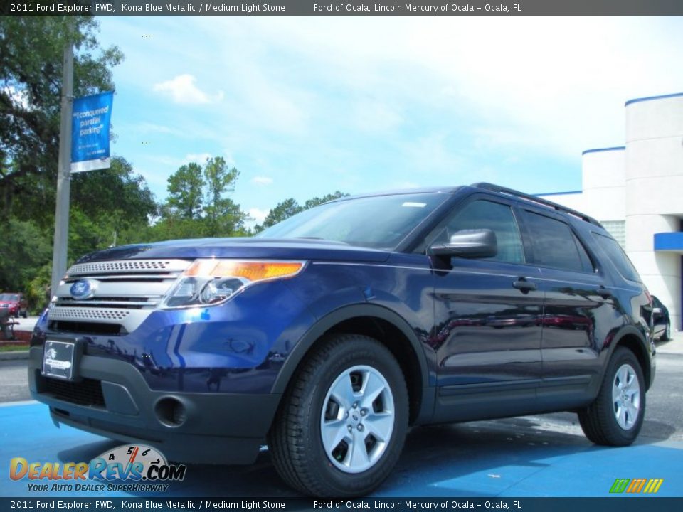 2011 Ford Explorer FWD Kona Blue Metallic / Medium Light Stone Photo #1
