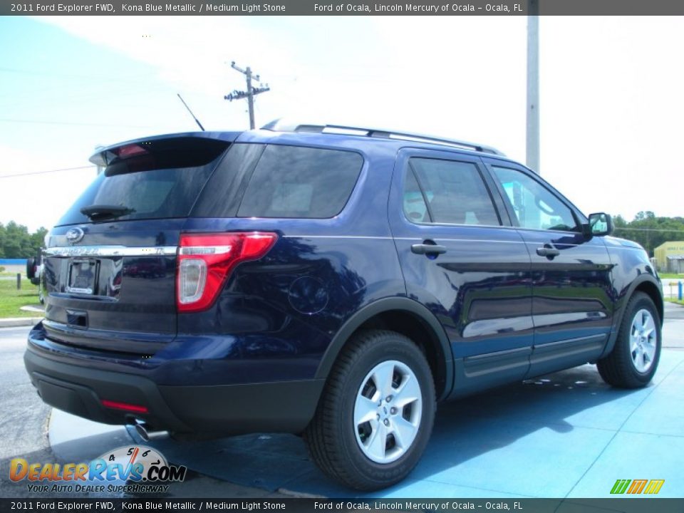2011 Ford Explorer FWD Kona Blue Metallic / Medium Light Stone Photo #3