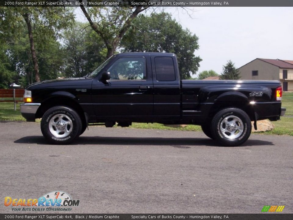 Black 2000 Ford Ranger XLT SuperCab 4x4 Photo #4