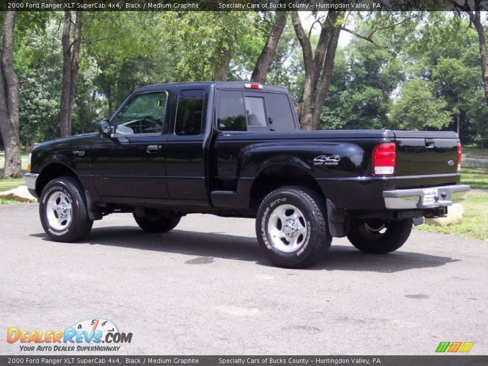 2000 Ford Ranger XLT SuperCab 4x4 Black / Medium Graphite Photo #6