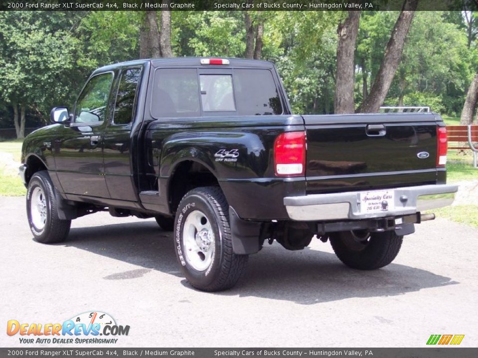 2000 Ford Ranger XLT SuperCab 4x4 Black / Medium Graphite Photo #7