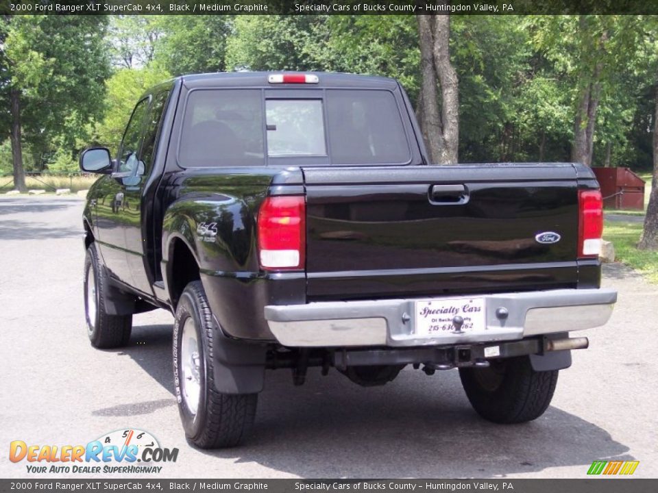 2000 Ford Ranger XLT SuperCab 4x4 Black / Medium Graphite Photo #8