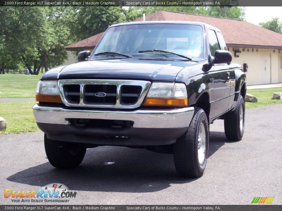 2000 Ford Ranger XLT SuperCab 4x4 Black / Medium Graphite Photo #9