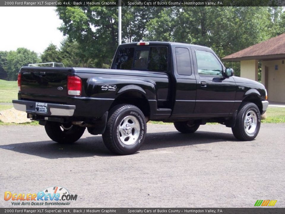 2000 Ford Ranger XLT SuperCab 4x4 Black / Medium Graphite Photo #15