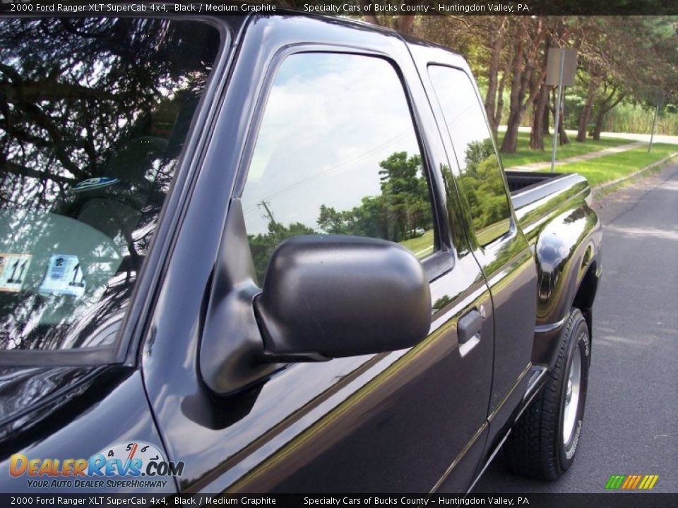 2000 Ford Ranger XLT SuperCab 4x4 Black / Medium Graphite Photo #29