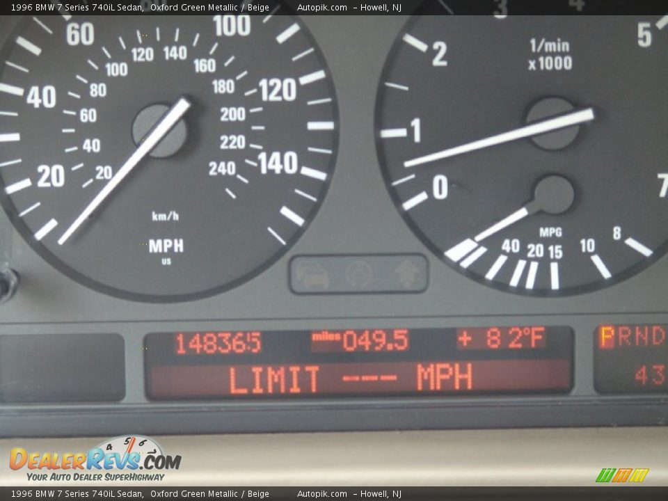 1996 BMW 7 Series 740iL Sedan Oxford Green Metallic / Beige Photo #22