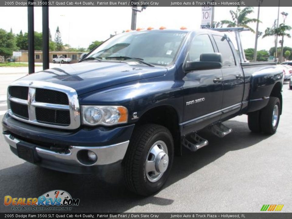 2005 Dodge Ram 3500 SLT Quad Cab 4x4 Dually Patriot Blue Pearl / Dark Slate Gray Photo #5
