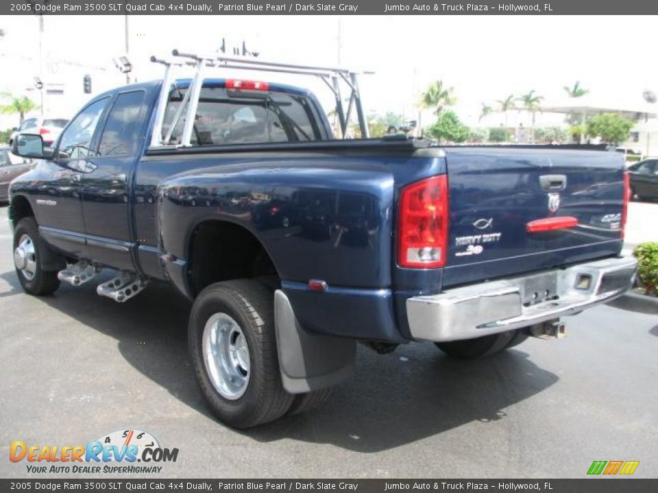2005 Dodge Ram 3500 SLT Quad Cab 4x4 Dually Patriot Blue Pearl / Dark Slate Gray Photo #7