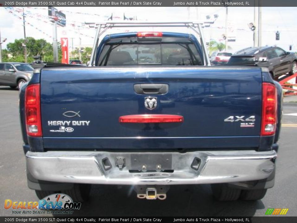 2005 Dodge Ram 3500 SLT Quad Cab 4x4 Dually Patriot Blue Pearl / Dark Slate Gray Photo #8