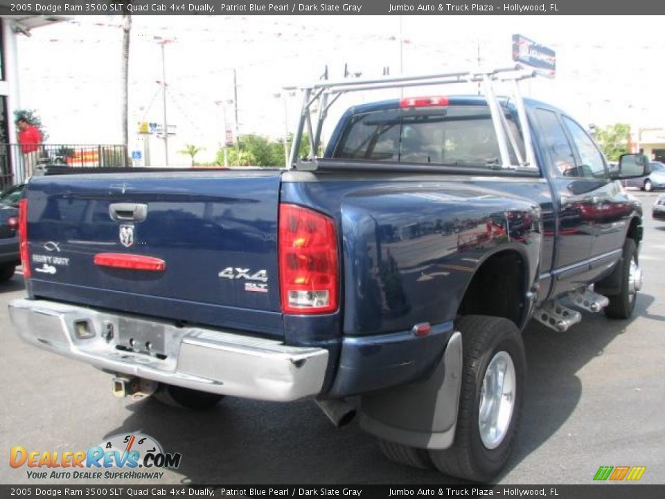 2005 Dodge Ram 3500 SLT Quad Cab 4x4 Dually Patriot Blue Pearl / Dark Slate Gray Photo #9