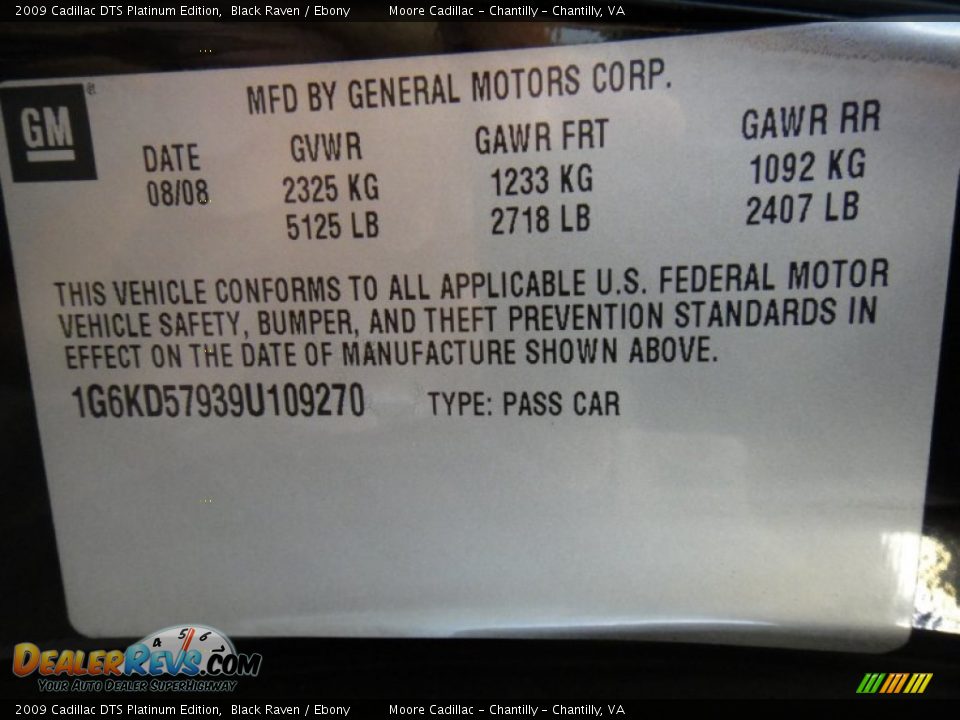 2009 Cadillac DTS Platinum Edition Black Raven / Ebony Photo #36
