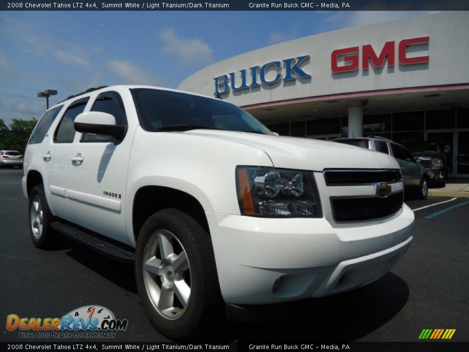 2008 Chevrolet Tahoe LTZ 4x4 Summit White / Light Titanium/Dark Titanium Photo #1