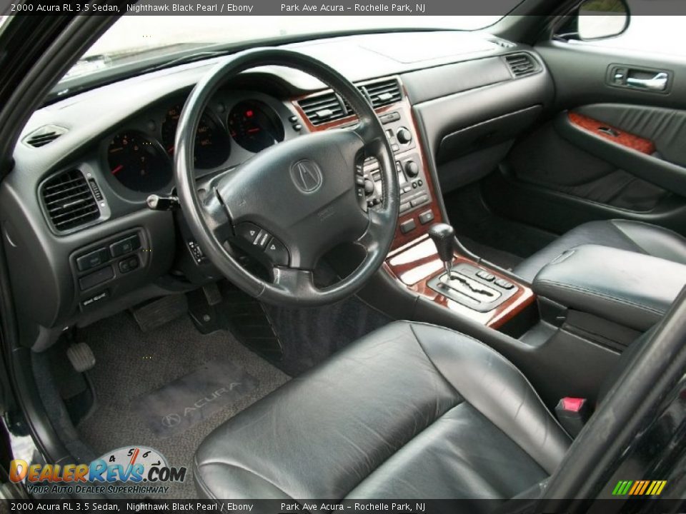 Ebony Interior - 2000 Acura RL 3.5 Sedan Photo #11