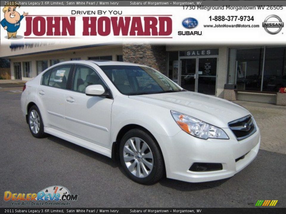 2011 Subaru Legacy 3.6R Limited Satin White Pearl / Warm Ivory Photo #1