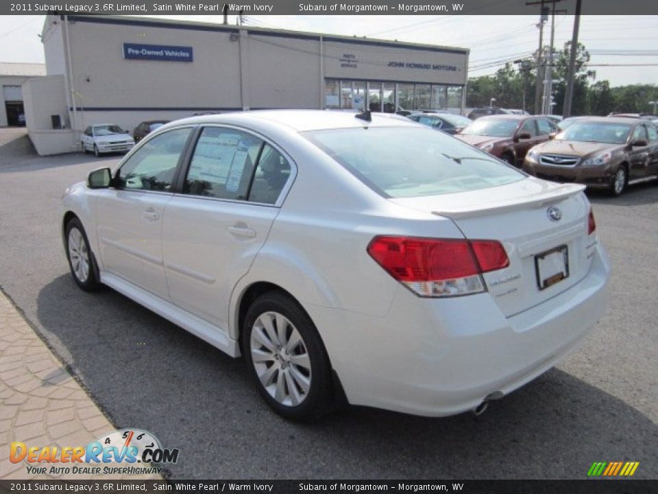 2011 Subaru Legacy 3.6R Limited Satin White Pearl / Warm Ivory Photo #10