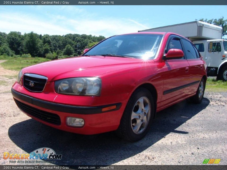 2001 Hyundai Elantra GT Cardinal Red / Gray Photo #1