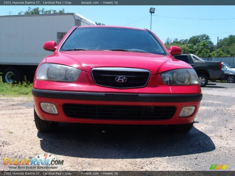 2001 Hyundai Elantra GT Cardinal Red / Gray Photo #2