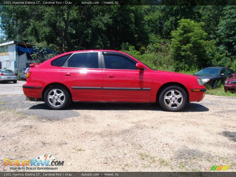 2001 Hyundai Elantra GT Cardinal Red / Gray Photo #4