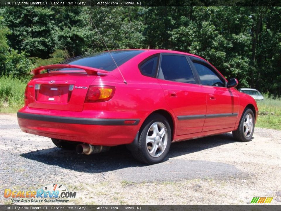 2001 Hyundai Elantra GT Cardinal Red / Gray Photo #5