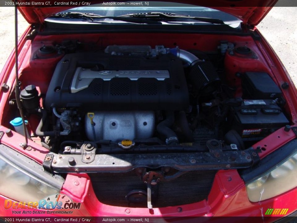 2001 Hyundai Elantra GT Cardinal Red / Gray Photo #9