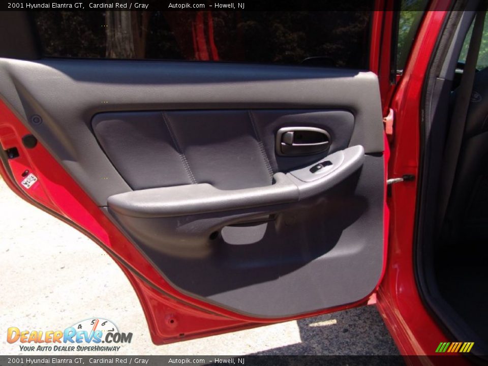 2001 Hyundai Elantra GT Cardinal Red / Gray Photo #11