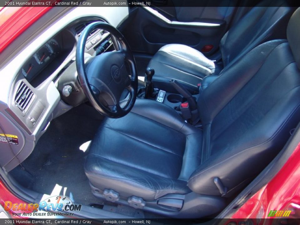 2001 Hyundai Elantra GT Cardinal Red / Gray Photo #12