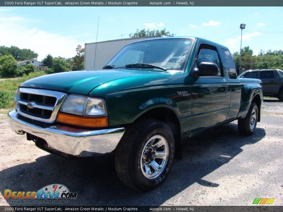 2000 Ford Ranger XLT SuperCab Amazon Green Metallic / Medium Graphite Photo #1