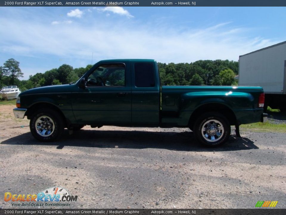 2000 Ford Ranger XLT SuperCab Amazon Green Metallic / Medium Graphite Photo #8