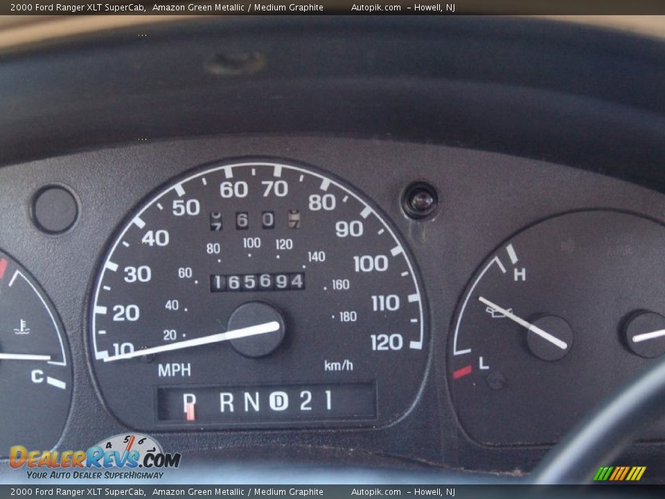 2000 Ford Ranger XLT SuperCab Amazon Green Metallic / Medium Graphite Photo #16