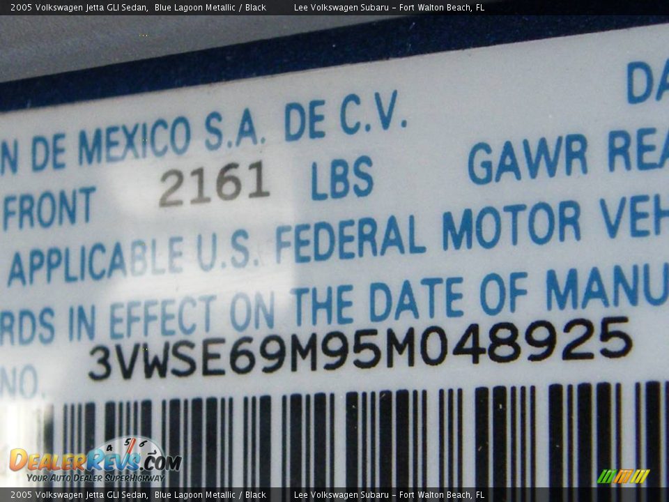 2005 Volkswagen Jetta GLI Sedan Blue Lagoon Metallic / Black Photo #32