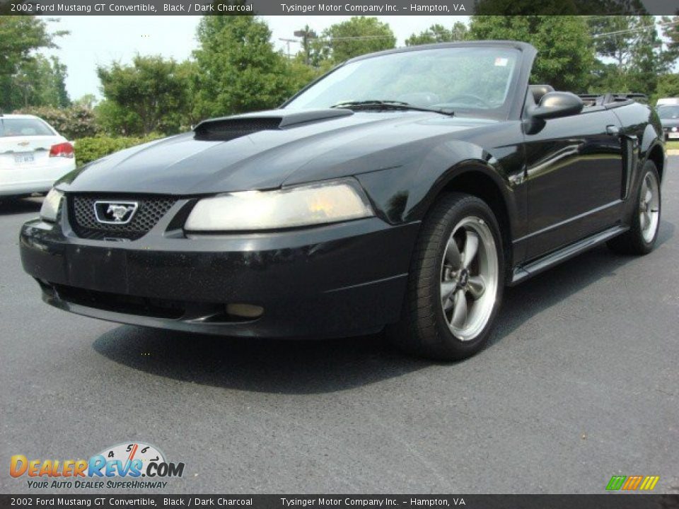 2002 Ford Mustang GT Convertible Black / Dark Charcoal Photo #1
