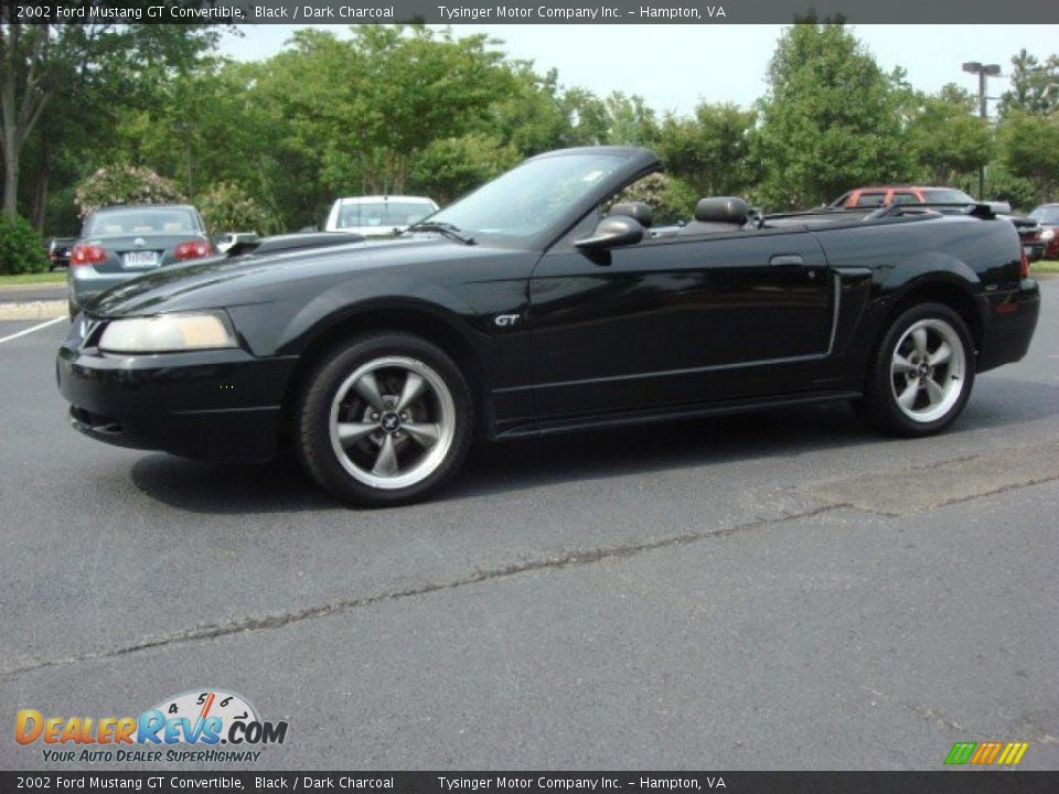 2002 Ford Mustang GT Convertible Black / Dark Charcoal Photo #2