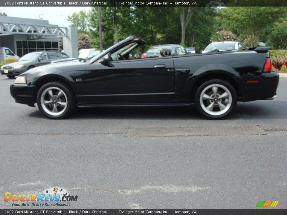 2002 Ford Mustang GT Convertible Black / Dark Charcoal Photo #3
