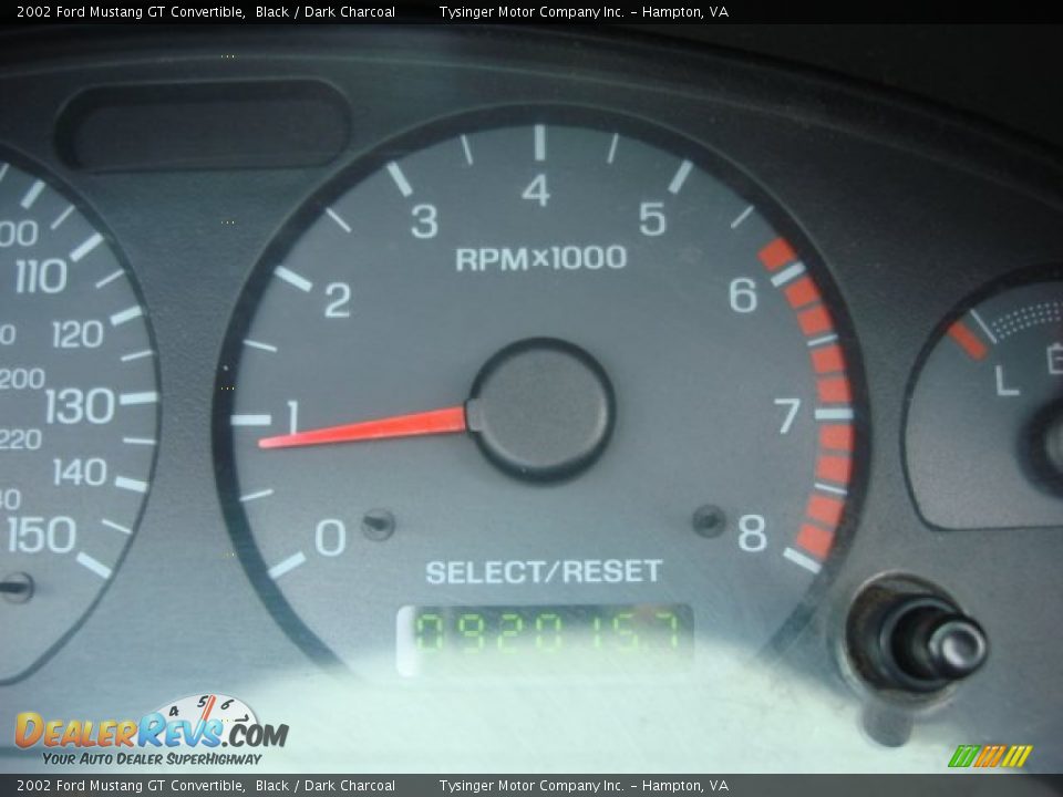 2002 Ford Mustang GT Convertible Black / Dark Charcoal Photo #12