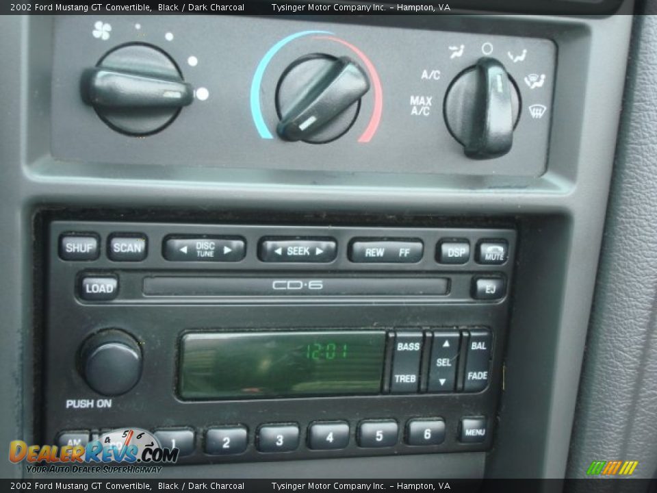 2002 Ford Mustang GT Convertible Black / Dark Charcoal Photo #13