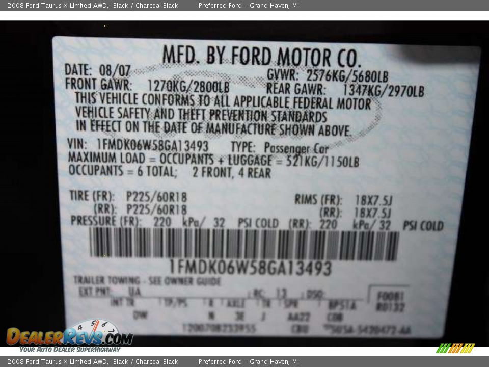 2008 Ford Taurus X Limited AWD Black / Charcoal Black Photo #27