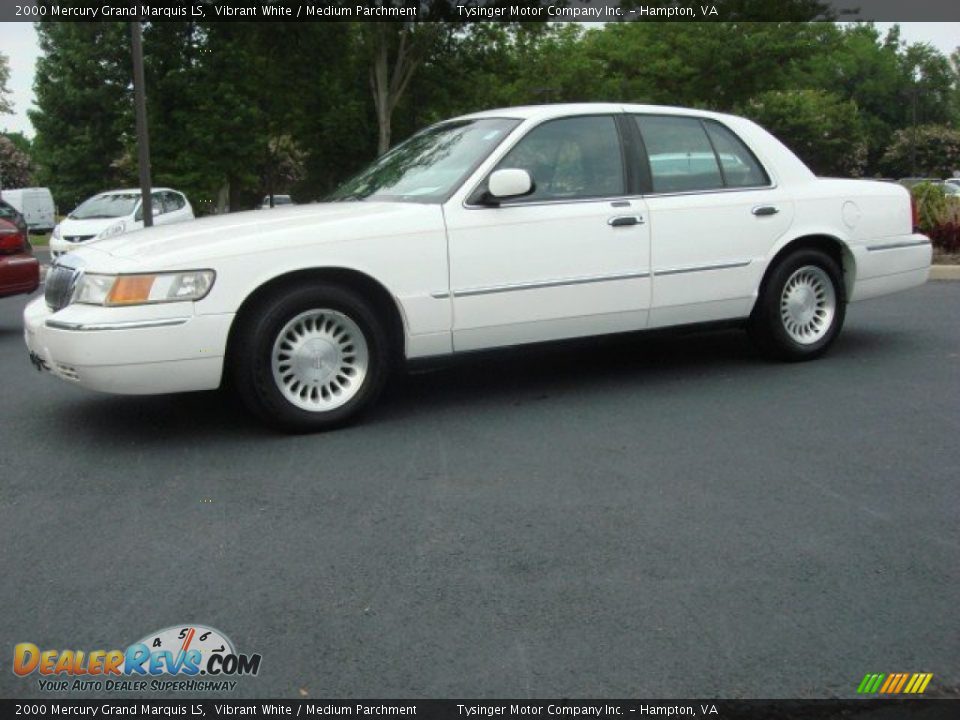 2000 Mercury Grand Marquis LS Vibrant White / Medium Parchment Photo #2
