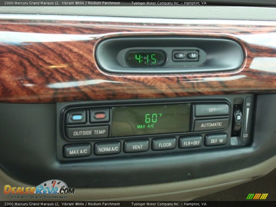 2000 Mercury Grand Marquis LS Vibrant White / Medium Parchment Photo #14
