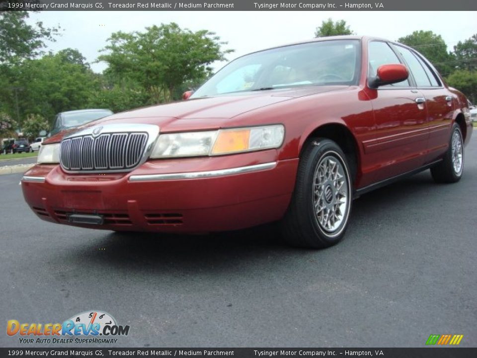 1999 Mercury Grand Marquis GS Toreador Red Metallic / Medium Parchment Photo #1