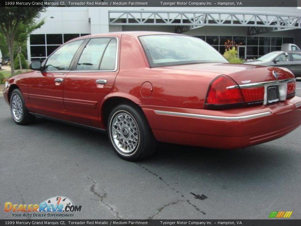 1999 Mercury Grand Marquis GS Toreador Red Metallic / Medium Parchment Photo #4